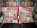 Chair Cushion Covers-2 Pink Embroidery Sari Toss Pillow Cushion Covers