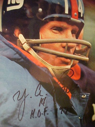 Y.A. Tittle New York Giants Autographed 11 x 14 Professionally Matted Color Photo