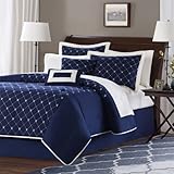 Home Essence Lillie Comforter Set - Navy - Queen