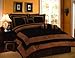 Grand Linen 3-Layer Modern Chocolate Brown Micro Suede Curtain Set with Attached valances and Sheer Backing 120 X 84 Inches