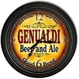 Genualdi 's Beer and Ale Black Cascading Pub Style Wall Clock