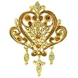 Gold Plated Filigree Rhinestone Pugster