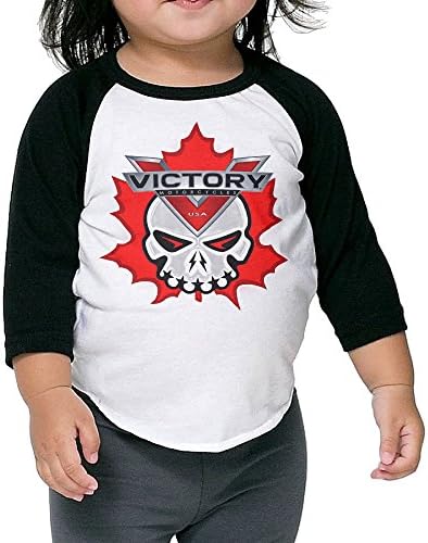 Victory Motorcycles Skull Unisex Kids Kids Raglan T Shirts 3/4 Baseball Sleeves Baby