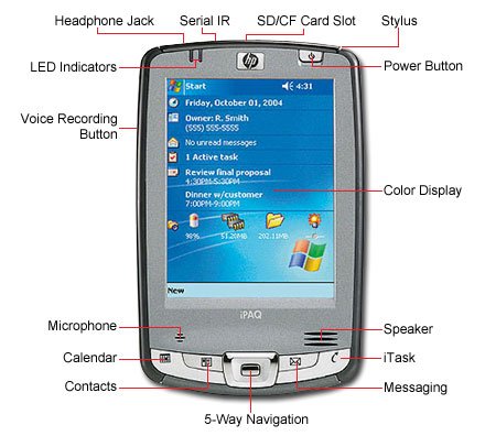 HP iPAQ Pocket PC hx2410 - Handheld - Windows Mobile 2003 SE - PXA270 520 MHz - RAM: 64 MB - ROM: 64 MB - 3.5 color TFT ( 240 x 320 ) - IrDA, Bluetooth, Wi-Fi