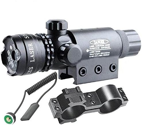 BZHEDU 650nm Tactical Red Dot Laser Slanting Sight Adjustable Hunting Rifle Scope with Pressure Swith /2 Mount Battery