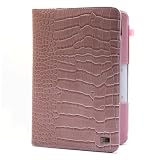 JAVOedge Pink Croc Book Style Case for the Barnes & Noble Nook