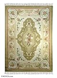 Wool and cotton rug, 'Olive Gems' (4.6x6.5)