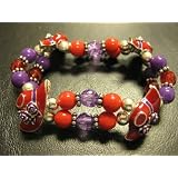 Red Hat Lady Society / Bracelet / 4 Red Hats with Beads