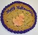 Scott's Cakes 1 lb. Chocolate Chip Cookie Cake with Leaf Cookie Purple Trim