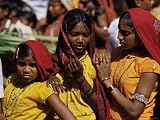 Tribal Girls During Ger Spring Festival, Kawant, Near Baroda, Gujarat, India Photographic Poster Print by David Beatty, 12×16