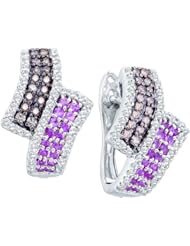14K White Gold 1.53CT Brown Diamond Fashion Earring