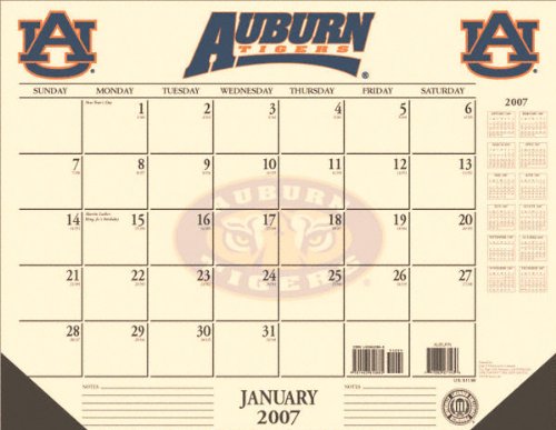 Auburn Tigers 22x17 Desk Calendar 2007
