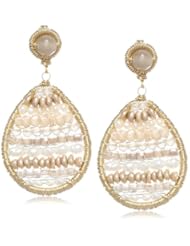 Dana Kellin Adorable Pink Moonstone with Teired Gemstone Drop Earrings
