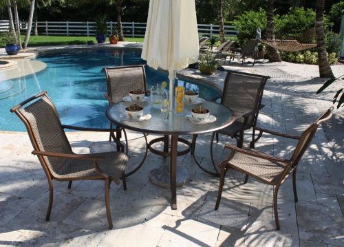 Chub Cay Patio 5 Piece Table and Arm Chair Set product image