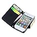 Towallmark(TM)Black Fresh Cute Flip Wallet Leather Case Cover for iPhone 4 4S