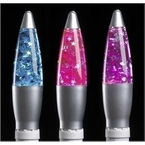 Pack of 6 Groovy Multi-Color Lava Glitter Bubble Night Lights - 3 Colors