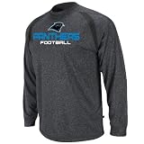 NFL Men's Carolina Panthers Fanfare IV Long Sleeve Crew Neck Synthetic Marled Tee (Charcoal Marled/Black, X-Large)