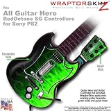 Fire Green Skin by WraptorSkinz TM fits All Sony PS2 Guitar Hero SG Guitar Controllers (GUITAR NOT INCLUDED)