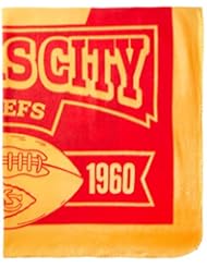 Sports: NFL Kansas City Chiefs Marque Printed Fleece Throw, 50-inch by 60-inch - J Marcus Sports