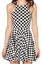 Floral Print Tank Polyester/Spandex Bubble Dress Flared-Skirt Fitted Bodycon Dress/Club Dress/Party Dress 