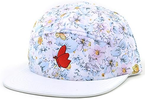 Streeter Adjustable Spring Flower Print 5 Panel Flat Bill Hats (PN003)