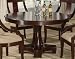 Pedestal Round Dining Table with Curved Feet Deep Cherry Finish