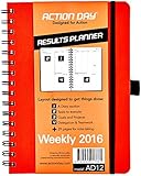 Action Day Planner 2016, Jan-Dec Calendar - Daily Weekly Yearly Organizer - Goal Journal - Designed To Get Things Done (6x8 / Spiral / Orange)