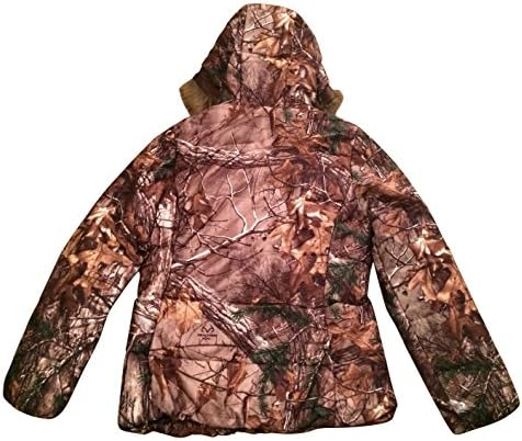 Realtree Camouflage Camo Women's Jacket Faux Fur Hood Pink (Large)