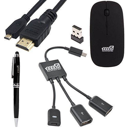 EEEKit 4in1 Starter Kit for ASUS Transformer Book T100HA T100TA T200TA T100CHI, Micro HDMI Cable,Micro USB Host OTG Hub Adapter, 2.4G Mouse, Stylus