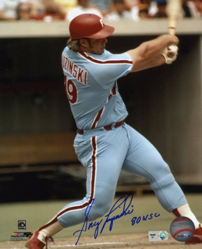Greg Luzinski Philadelphia Phillies 8x10 Autographed Photograph with ''1980 WSC'' Inscription