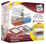 Space Bag # BR-95903, 4 Piece Organizer Set contains: 3 X-Large Vacuum Bags & 1 Jumbo Organizer with Handles