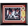Ken Griffey Jr. Cincinnati Reds Dominance Photomint with 24 KT Gold Coin and Authentic Infield Dirt Coin