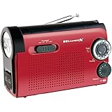 Weather X WR182R NOAA Weather Band and AM/FM Radio Flashlight with Dynamo Hand Crank Power (Red/Black)