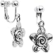 Handcrafted Swirl Flower Clip On Earrings