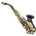 Cecilio SS-300BNG 2Series Black Nickel Plated Body w/ Gold Plated Keys Curved Soprano Saxophone w/ Case and Accessories