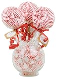 The Baby Bunch Glass Vase with 3 Lollipop Bodysuits and Peppermints - Red/White, 0-6 Months