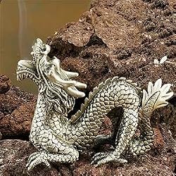 New Chinese Dragon Collectible Pewter Cone Incense Burner Aromatherapy