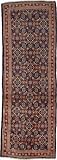 3'8 x 10'7 Navy Blue Persian Hand Knotted Wool Farahan Runner Rug