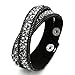 JEWELRIESHOP Bling Bling Crystal Beads Soft Velvet, Adjustable Button Clasps Two Laps Friendship Bracelet