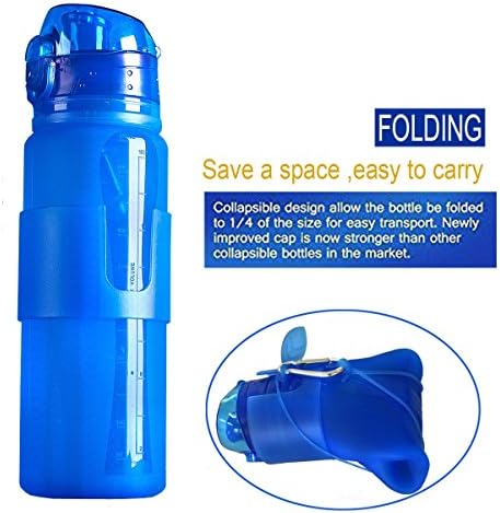 Folding water bottle, collapsible bottle, BPA Free, 18 Ounce, more portable, cycling, self driving travel, travel bag, outdoor sports, fitness best choice by SunnyTrip.