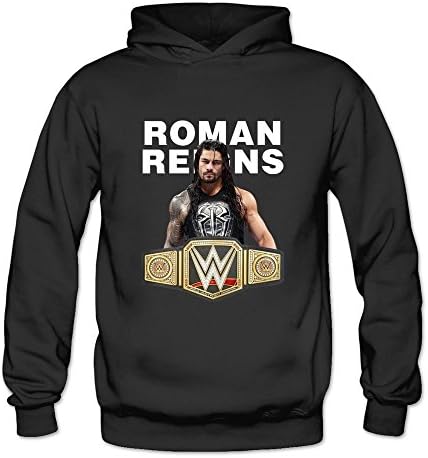 FUNSHIN Women's WWE Roman Reigns 2015 Boxing Heavyweight Champion Hoodies Black L