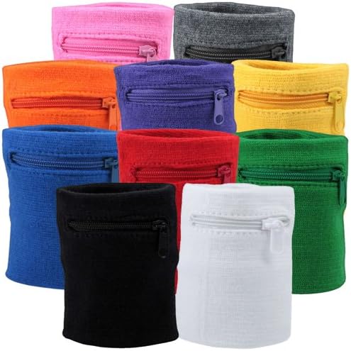 Suddora Multi Colored Zipper Sweatband Wristband