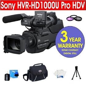Sony HVR-HD1000U Professional Digital HDV Camcorder + Multi-Coated Glass UV Filter + Multi-Coated Glass Polarizer Filter + Deluxe Padded Camcorder Bag + + 6 Piece Accessory Kit + 3 Year Warranty Repair Contract
