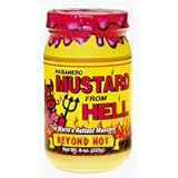 Habanero Mustard From Hell - The devil himself puts this on his favorite pastrami sandwich. The finest ground mustard seed combined with pure honey, habanero, fresh garlic and spices to please sinners and saints alike.