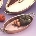 Copper Edition Casserole, oval, length 35 cm, 90% copper, 10%  stainless steel, solid brass handles