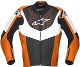 Alpinestars Vector Perforated Leather Jacket - Black/Orange - 46