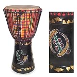 Wood djembe drum, 'Colors of Africa'