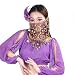 MUNAFIE Belly Dance Face Veil With Beads Purple