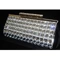 New Silver Diamante Gem Evening bag Clutch Purse Party