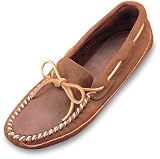 Men's Minnetonka Moccasins Ruff Leather Double Bottom Softsole Moc Brown